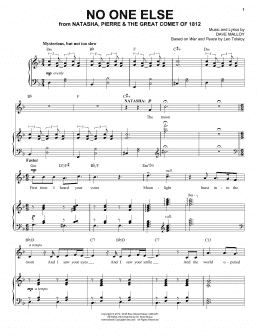 page one of No One Else (Piano & Vocal)