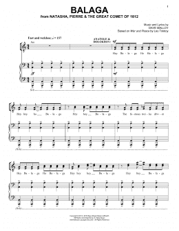 page one of Balaga (Piano & Vocal)