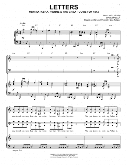 page one of Letters (Piano & Vocal)