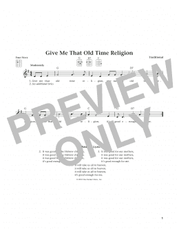 page one of Give Me That Old Time Religion (from The Daily Ukulele) (arr. Liz and Jim Beloff) (Ukulele)