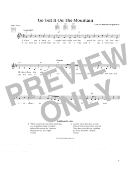 page one of Go, Tell It On The Mountain (from The Daily Ukulele) (arr. Liz and Jim Beloff) (Ukulele)