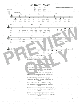 page one of Go Down, Moses (from The Daily Ukulele) (arr. Liz and Jim Beloff) (Ukulele)