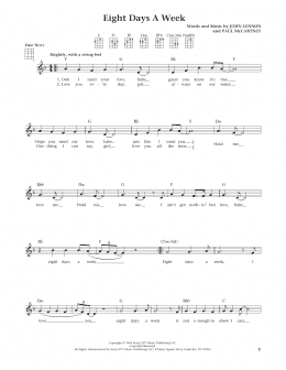 page one of Eight Days A Week (from The Daily Ukulele) (arr. Liz and Jim Beloff) (Ukulele)