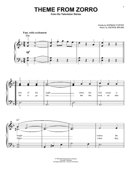 page one of Theme From Zorro (Easy Piano)