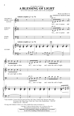 page one of A Blessing Of Light (SATB Choir)