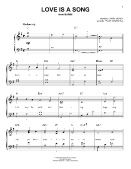 page one of Love Is A Song (Easy Piano)