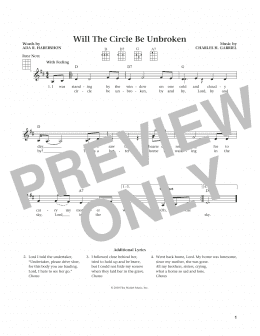 page one of Will The Circle Be Unbroken (from The Daily Ukulele) (arr. Liz and Jim Beloff) (Ukulele)