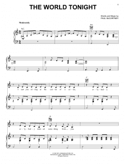 page one of The World Tonight (Piano, Vocal & Guitar Chords (Right-Hand Melody))