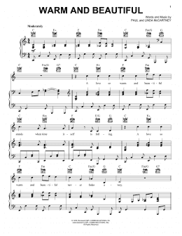 page one of Warm And Beautiful (Piano, Vocal & Guitar Chords (Right-Hand Melody))