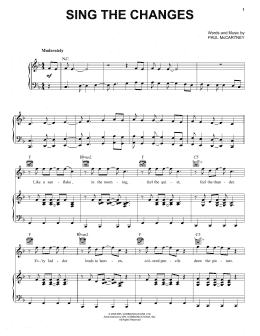 page one of Sing The Changes (Piano, Vocal & Guitar Chords (Right-Hand Melody))