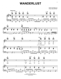 page one of Wanderlust (Piano, Vocal & Guitar Chords (Right-Hand Melody))