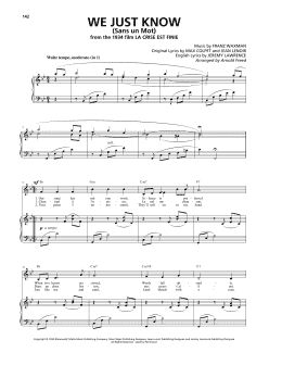 page one of We Just Know (Sans un Mot) (Piano, Vocal & Guitar Chords (Right-Hand Melody))