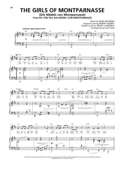 page one of The Girls Of Montparnasse (Die Mädels von Montparnasse) (Piano, Vocal & Guitar Chords (Right-Hand Melody))