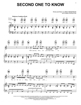 page one of Second One To Know (Piano, Vocal & Guitar Chords (Right-Hand Melody))