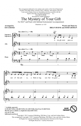 page one of The Mystery Of Your Gift (SSA Choir)