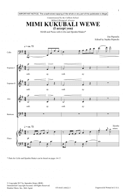 page one of Mimi Kukubali Wewe (SATB Choir)