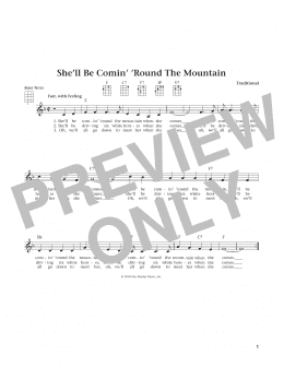 page one of She'll Be Comin' 'Round The Mountain (from The Daily Ukulele) (arr. Liz and Jim Beloff) (Ukulele)