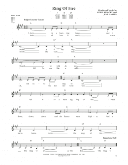 page one of Ring Of Fire (from The Daily Ukulele) (arr. Liz and Jim Beloff) (Ukulele)