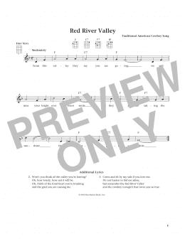 page one of The Red River Valley (from The Daily Ukulele) (arr. Liz and Jim Beloff) (Ukulele)