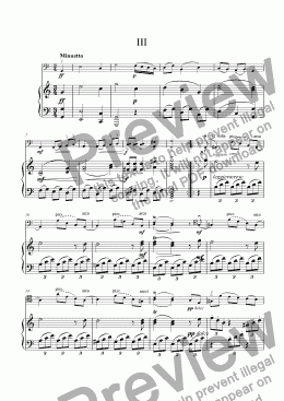 page one of Menuetto and Trio- Cello Sonata in C minor (III mvt.)
