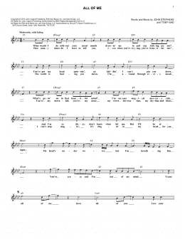 page one of All Of Me (Lead Sheet / Fake Book)