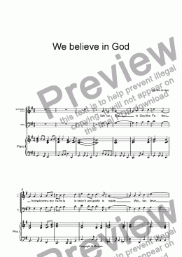 page one of We believe in God