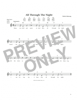 page one of All Through The Night (from The Daily Ukulele) (arr. Liz and Jim Beloff) (Ukulele)