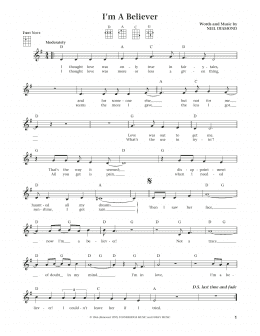 page one of I'm A Believer (from The Daily Ukulele) (arr. Liz and Jim Beloff) (Ukulele)