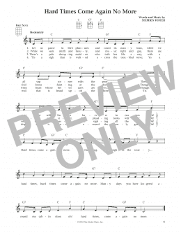 page one of Hard Times Come Again No More (from The Daily Ukulele) (arr. Liz and Jim Beloff) (Ukulele)