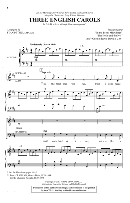 page one of Three English Carols (SAB Choir)