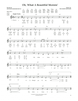 page one of Oh, What A Beautiful Mornin' (from Oklahoma!) (arr. Liz and Jim Beloff) (Ukulele)