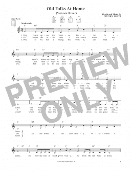 page one of Old Folks At Home (Swanee River) (from The Daily Ukulele) (arr. Liz and Jim Beloff) (Ukulele)