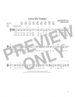 page one of Love Me Tender (from The Daily Ukulele) (arr. Liz and Jim Beloff) (Ukulele)