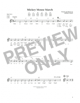 page one of Mickey Mouse March (from The Daily Ukulele) (arr. Liz and Jim Beloff) (Ukulele)