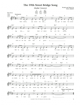 page one of The 59th Street Bridge Song (Feelin' Groovy) (from The Daily Ukulele) (arr. Liz and Jim Beloff) (Ukulele)