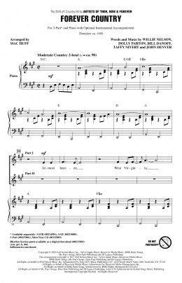 page one of Forever Country (2-Part Choir)