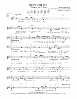 page one of How Sweet It Is (To Be Loved By You) (from The Daily Ukulele) (arr. Liz and Jim Beloff) (Ukulele)