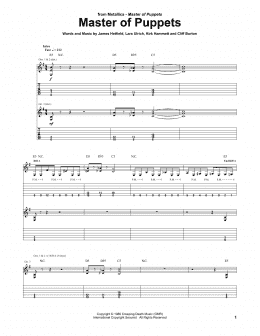page one of Master Of Puppets (Guitar Tab)