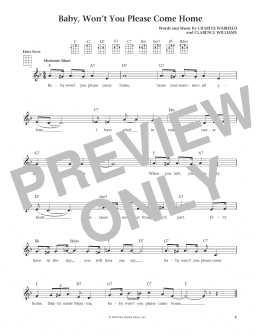 page one of Baby, Won't You Please Come Home (from The Daily Ukulele) (arr. Liz and Jim Beloff) (Ukulele)