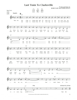 page one of Last Train To Clarksville (from The Daily Ukulele) (arr. Liz and Jim Beloff) (Ukulele)
