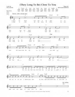 page one of (They Long To Be) Close To You (from The Daily Ukulele) (arr. Liz and Jim Beloff) (Ukulele)