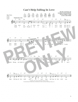 page one of Can't Help Falling In Love (from The Daily Ukulele) (arr. Liz and Jim Beloff) (Ukulele)