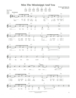 page one of Miss The Mississippi And You (from The Daily Ukulele) (arr. Liz and Jim Beloff) (Ukulele)