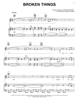 page one of Broken Things (Piano, Vocal & Guitar Chords (Right-Hand Melody))