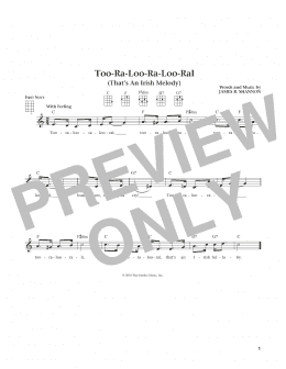 page one of Too-Ra-Loo-Ra-Loo-Ral (That's An Irish Lullaby) (from The Daily Ukulele) (arr. Liz and Jim Beloff) (Ukulele)