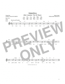 page one of My Country, 'Tis Of Thee (America) (from The Daily Ukulele) (arr. Liz and Jim Beloff) (Ukulele)