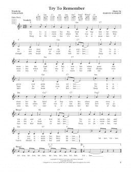 page one of Try To Remember (from The Daily Ukulele) (arr. Liz and Jim Beloff) (Ukulele)