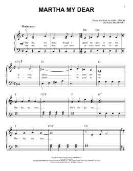 page one of Martha My Dear (Easy Piano)