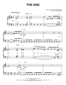 page one of The End (Easy Piano)