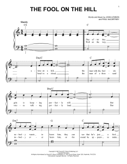 page one of The Fool On The Hill (Easy Piano)